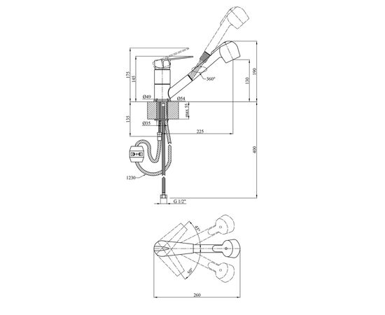 Смеситель Kroner Odra-C030-T, изображение 8 Смеситель Kroner Odra-C030-T, изображение 8