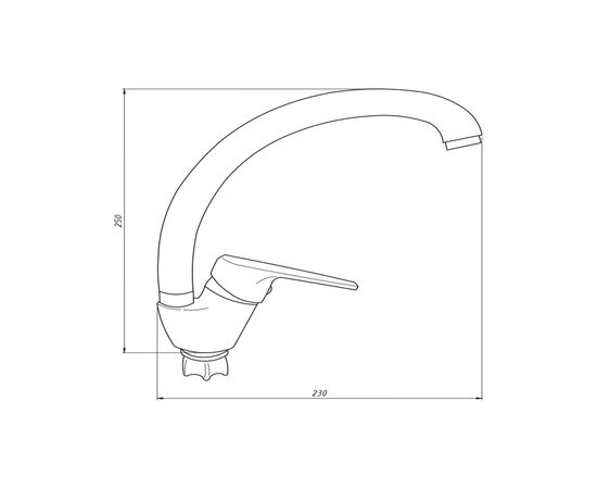 Смеситель Kroner Odra-N035, изображение 2 Смеситель Kroner Odra-N035, изображение 2