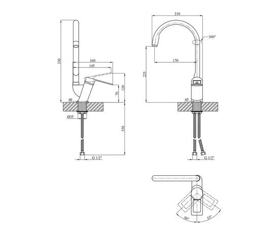 Смеситель Kroner Zenda-SCH030, изображение 7 Смеситель Kroner Zenda-SCH030, изображение 7