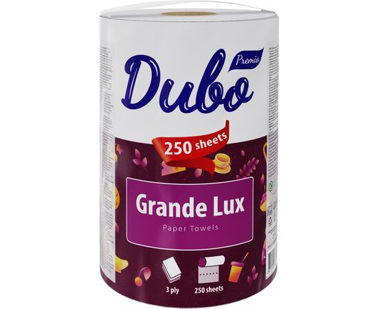 Бумажные полотенца Диво Premio Grande Lux 3 слоя 250 отрывов 1 рулон (4820003837597)