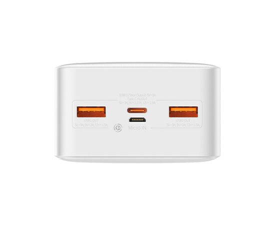 Батарея универсальная Baseus Bipow 30000mAh, PD/3.0/20W, QC/3.0, USB-C, 2*USB-A, FCP, AFC, white (PPDML-N02), изображение 4 Батарея универсальная Baseus Bipow 30000mAh, PD/3.0/20W, QC/3.0, USB-C, 2*USB-A, FCP, AFC, white (PPDML-N02), изображение 4