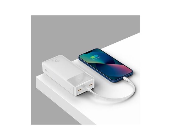 Батарея универсальная Baseus Bipow 30000mAh, PD/3.0/20W, QC/3.0, USB-C, 2*USB-A, FCP, AFC, white (PPDML-N02), изображение 6 Батарея универсальная Baseus Bipow 30000mAh, PD/3.0/20W, QC/3.0, USB-C, 2*USB-A, FCP, AFC, white (PPDML-N02), изображение 6