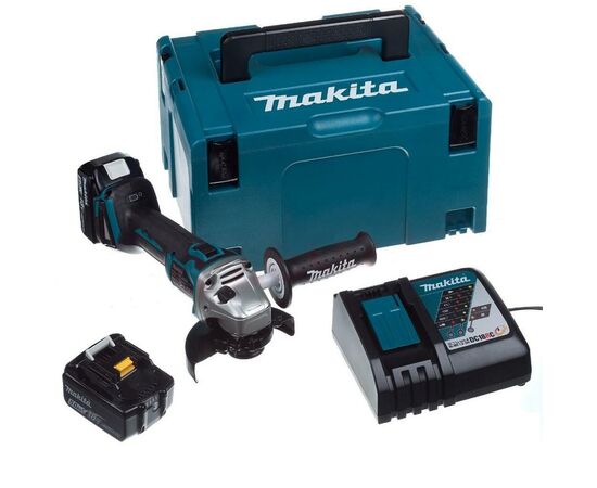 Шлифовальная машина Makita LXT, 5Аг х 2шт, Makpac, 125 мм (DGA504RTJ), изображение 4 Шлифовальная машина Makita LXT, 5Аг х 2шт, Makpac, 125 мм (DGA504RTJ), изображение 4
