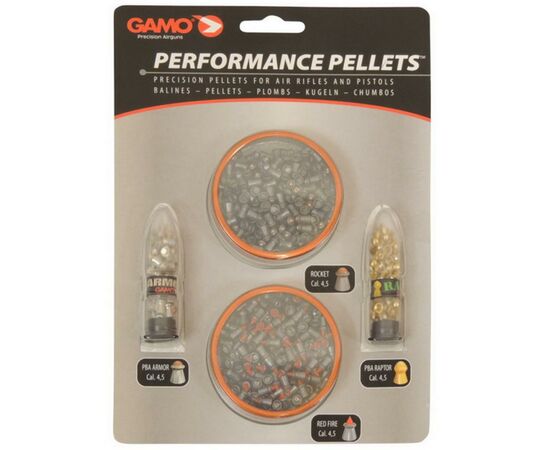 Пульки Gamo набор с 4 видов (Red Fire/PBA Raptor/Rocket/PBA Armor) (6320928)