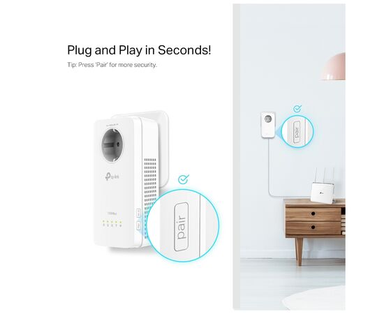 Адаптер Powerline TP-Link TL-WPA8631PKIT, изображение 6 Адаптер Powerline TP-Link TL-WPA8631PKIT, изображение 6