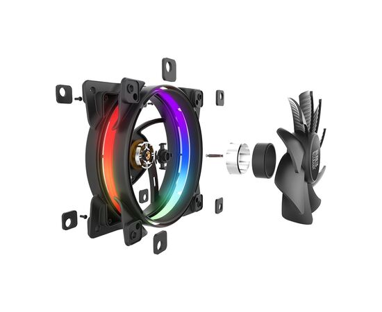 Кулер для корпуса PcСooler CORONA FRGB (Dual Ring), изображение 4 Кулер для корпуса PcСooler CORONA FRGB (Dual Ring), изображение 4