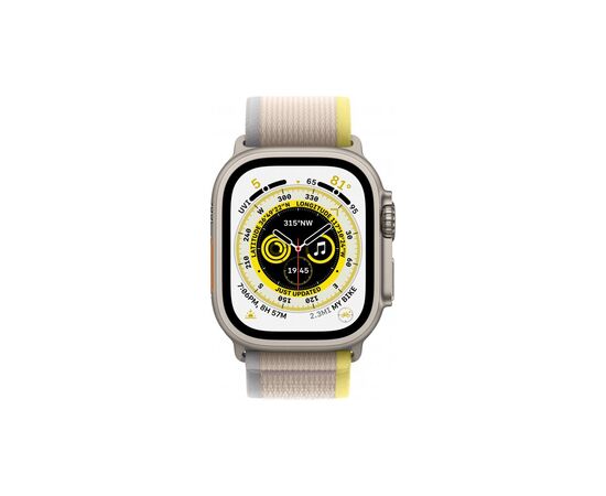 Смарт-годинник Apple Watch Ultra GPS + Cellular, 49mm Titanium Case with Yellow/Beige Trail Loop S/M (MNHK3UL/A), зображення 3 Смарт-годинник Apple Watch Ultra GPS + Cellular, 49mm Titanium Case with Yellow/Beige Trail Loop S/M (MNHK3UL/A), зображення 3