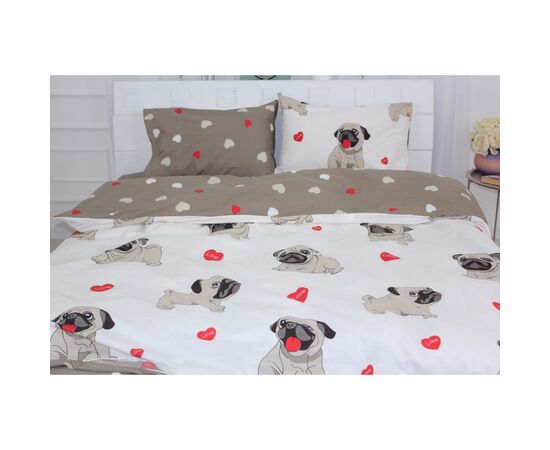 Постельное белье MirSon Бязь Ranforce Elite 17-0566 Pug-dog 175х210 (2200004672601)