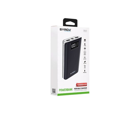 Батарея универсальная Voltronic SYROX PB-107 20000mAh, inp:Type-C/microUSB(5V/2A), out:USB(5V/2.1A&1A), Black (PB-107-B/300444), изображение 2 Батарея универсальная Voltronic SYROX PB-107 20000mAh, inp:Type-C/microUSB(5V/2A), out:USB(5V/2.1A&1A), Black (PB-107-B/300444), изображение 2