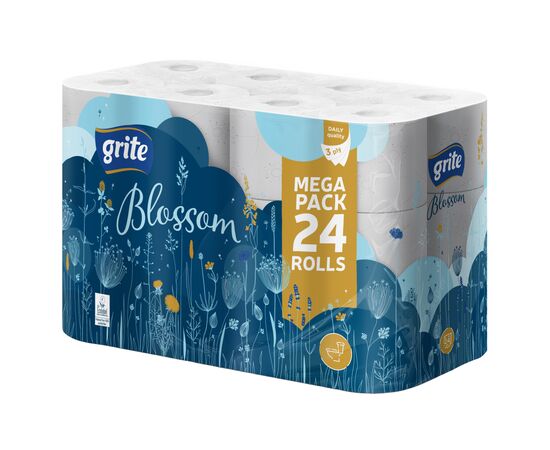 Туалетний папір Grite Blossom 3 шари 24 рулони (4770023348712)