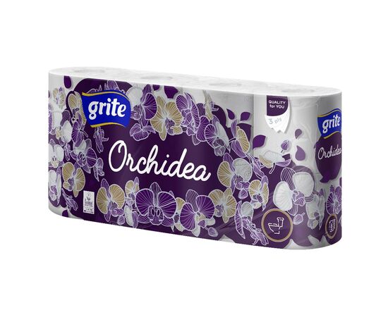 Туалетний папір Grite Orchidea 3 шари 8 рулонів (4770023348033)