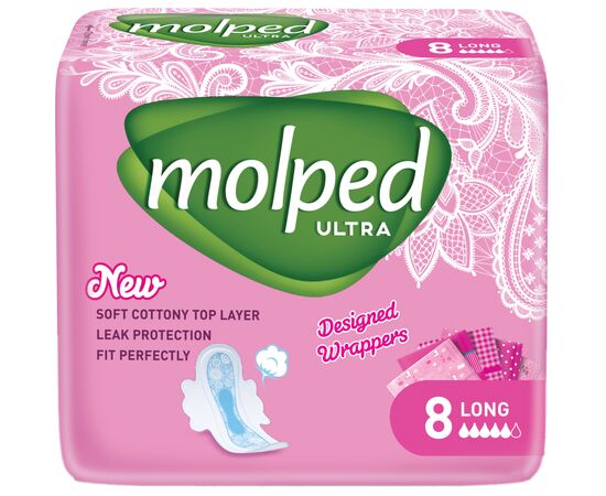 Гигиенические прокладки Molped Ultra Long 5 капель 8 шт. (8690536837601)