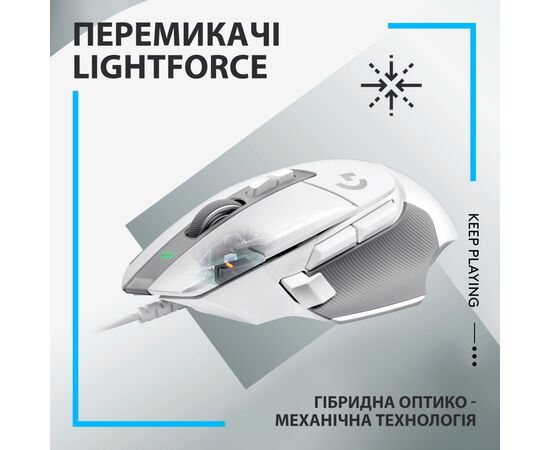 Мышка Logitech G502 X USB White (910-006146), изображение 2 Мышка Logitech G502 X USB White (910-006146), изображение 2