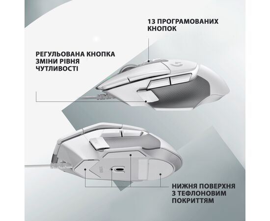 Мышка Logitech G502 X USB White (910-006146), изображение 5 Мышка Logitech G502 X USB White (910-006146), изображение 5