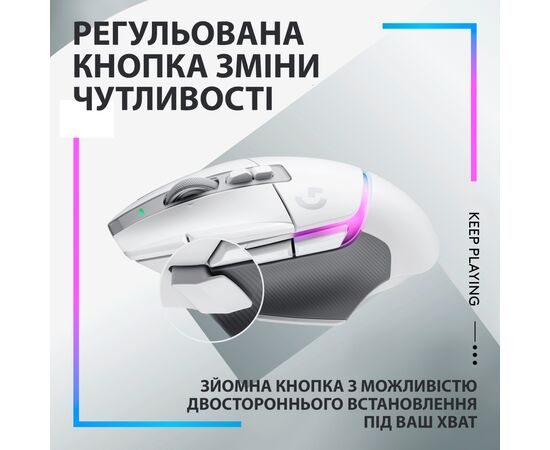 Мышка Logitech G502 X Plus Wireless White (910-006171), изображение 6 Мышка Logitech G502 X Plus Wireless White (910-006171), изображение 6