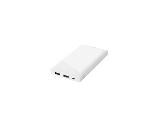 Батарея универсальная Deltaco 10000mAh, Input:Micro-USB, Output:USB-A*2(5V/2.1A), +cable, white (PB-A1001)