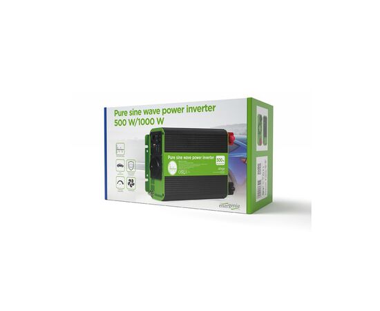 Автомобильный инвертор 12V/230V 500W (1000W peak power) чистая синусоида EnerGenie (EG-PWC-PS500-01), изображение 8 Автомобильный инвертор 12V/230V 500W (1000W peak power) чистая синусоида EnerGenie (EG-PWC-PS500-01), изображение 8