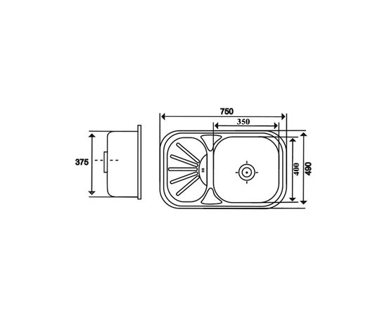 Мойка кухонная Kroner Dekor-7549 08180 (CV022781), изображение 2 Мойка кухонная Kroner Dekor-7549 08180 (CV022781), изображение 2