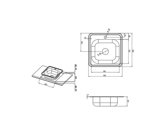 Мийка кухонна Kroner Satin-4848 06160 (CV022759), зображення 2 Мийка кухонна Kroner Satin-4848 06160 (CV022759), зображення 2