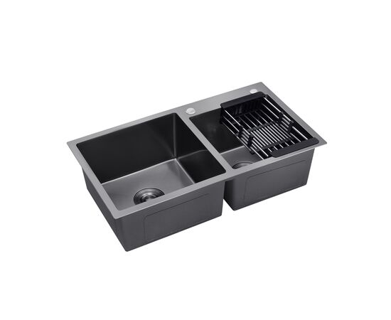 Мойка кухонная Kroner Schwarze-7843ZHM (CV022797), изображение 3 Мойка кухонная Kroner Schwarze-7843ZHM (CV022797), изображение 3