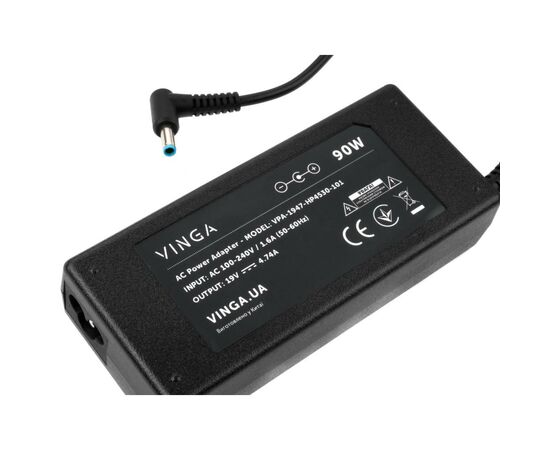 Блок питания к ноутбуку Vinga HP 90W 19V 4.74A разъем 4.5*3.0 (VPA-1947-HP4530-101), изображение 3 Блок питания к ноутбуку Vinga HP 90W 19V 4.74A разъем 4.5*3.0 (VPA-1947-HP4530-101), изображение 3