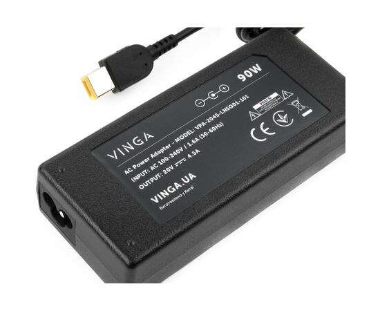 Блок питания к ноутбуку Vinga Lenovo 90W 20V 4.5A разъем square (VPA-2045-LNSQ01-101), изображение 3 Блок питания к ноутбуку Vinga Lenovo 90W 20V 4.5A разъем square (VPA-2045-LNSQ01-101), изображение 3