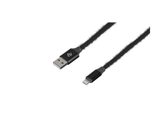 Дата кабель USB 2.0 AM to Lightning 1.0m Fur black 2E (2E-CCLAC-BLACK), изображение 2 Дата кабель USB 2.0 AM to Lightning 1.0m Fur black 2E (2E-CCLAC-BLACK), изображение 2