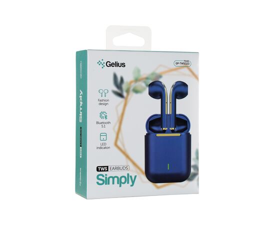 Навушники Gelius Pro Simply GP-TWS023 Blue (00000085963), зображення 3 Навушники Gelius Pro Simply GP-TWS023 Blue (00000085963), зображення 3
