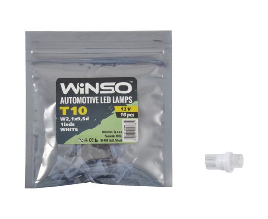 Автолампа Winso FLUX T10 W2.1x9.5d 1LED white (127630), изображение 2 Автолампа Winso FLUX T10 W2.1x9.5d 1LED white (127630), изображение 2