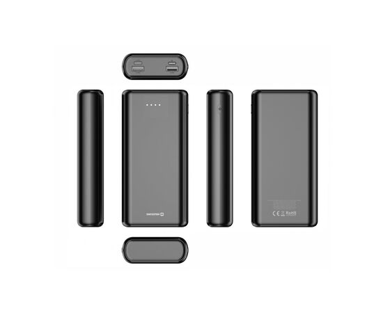 Батарея универсальная SWISSTEN 20000mAh PD/20W, QC/3.0, USB-C, Micro-USB, USB-A, +cable USB-C 3A (1283126559181), изображение 4 Батарея универсальная SWISSTEN 20000mAh PD/20W, QC/3.0, USB-C, Micro-USB, USB-A, +cable USB-C 3A (1283126559181), изображение 4
