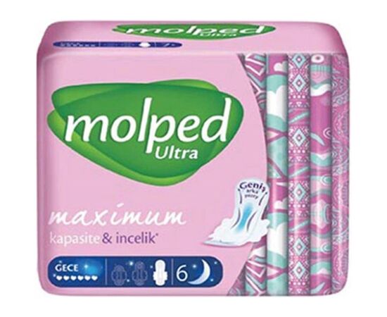 Гигиенические прокладки Molped Ultra Night 6 капель 6 шт. (8690536807390)