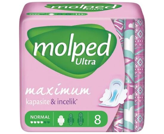 Гигиенические прокладки Molped Ultra Normal 4 капли 8 шт. (8690536807376)