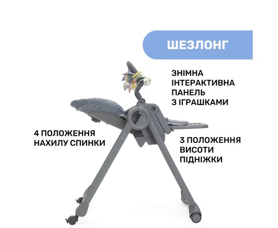 Стульчик для кормления Chicco Polly Magic Relax New Серо-голубой (79502.96), изображение 3 Стульчик для кормления Chicco Polly Magic Relax New Серо-голубой (79502.96), изображение 3