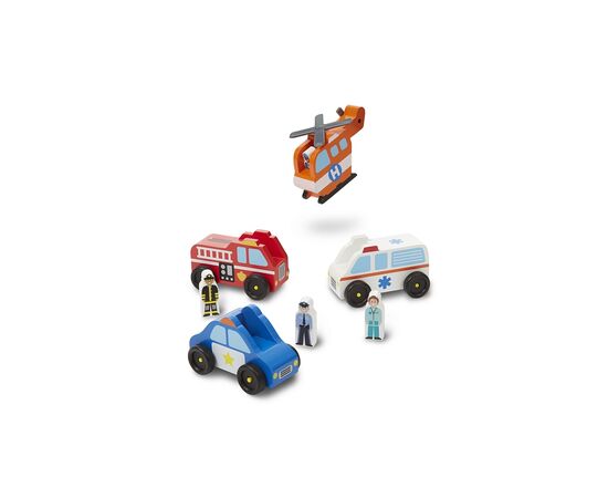 Игровой набор Melissa&Doug Деревянный аварийный набор Транспорт (MD19285), изображение 2 Игровой набор Melissa&Doug Деревянный аварийный набор Транспорт (MD19285), изображение 2