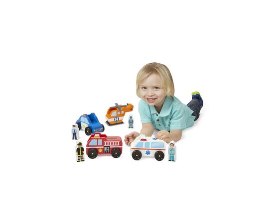 Игровой набор Melissa&Doug Деревянный аварийный набор Транспорт (MD19285), изображение 6 Игровой набор Melissa&Doug Деревянный аварийный набор Транспорт (MD19285), изображение 6