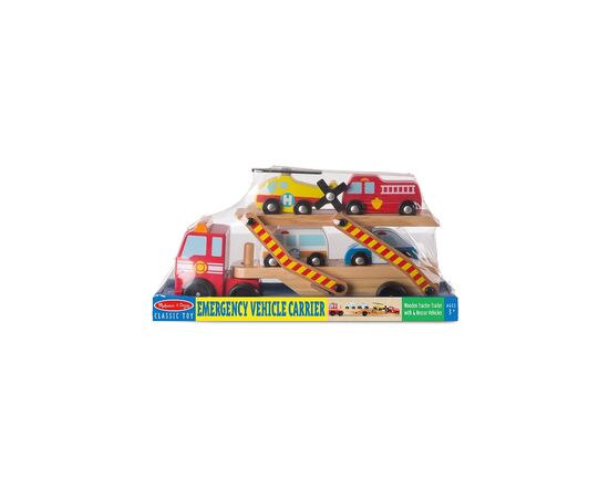 Игровой набор Melissa&Doug Деревянный аварийный перевозчик-трейлер (MD14610), изображение 5 Игровой набор Melissa&Doug Деревянный аварийный перевозчик-трейлер (MD14610), изображение 5
