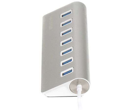 Концентратор Maxxter USB 3.0 Type-A 7 ports silver (HU3A-7P-01), изображение 3 Концентратор Maxxter USB 3.0 Type-A 7 ports silver (HU3A-7P-01), изображение 3