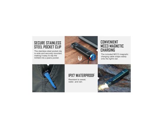 Ліхтар Olight Arkfeld Orange (Arkfeld OR), зображення 6 Ліхтар Olight Arkfeld Orange (Arkfeld OR), зображення 6