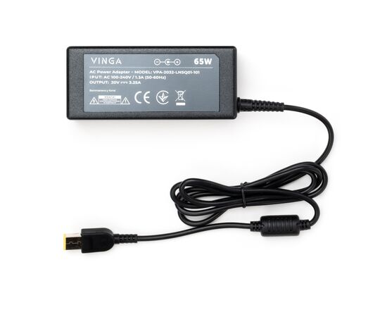 Блок питания к ноутбуку Vinga Lenovo 65W 20V 3.25А square with pin (VPA-2032-LNSQ01-101), изображение 3 Блок питания к ноутбуку Vinga Lenovo 65W 20V 3.25А square with pin (VPA-2032-LNSQ01-101), изображение 3