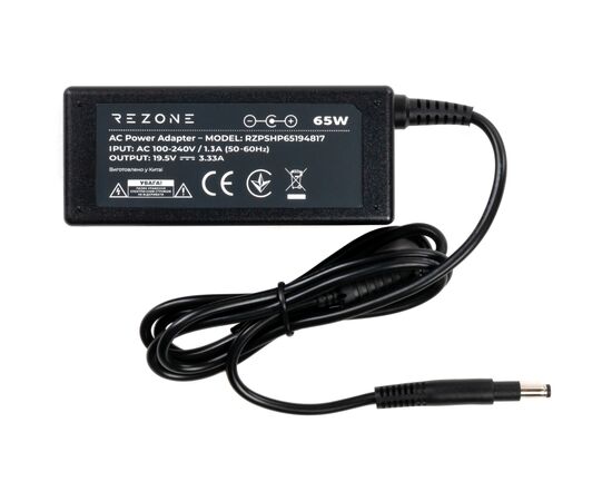 Блок питания к ноутбуку Rezone HP 65W 19.5V 3.33А 4.8*1.7 long (RZPSHP65194817), изображение 3 Блок питания к ноутбуку Rezone HP 65W 19.5V 3.33А 4.8*1.7 long (RZPSHP65194817), изображение 3