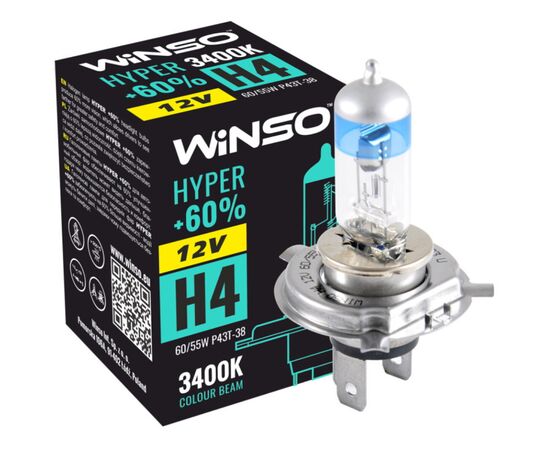 Автолампа Winso H4 HYPER +60 60/55W (712420), изображение 2 Автолампа Winso H4 HYPER +60 60/55W (712420), изображение 2