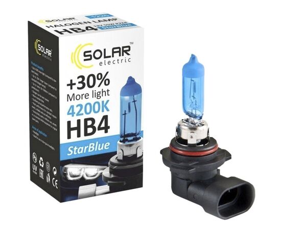 Автолампа SOLAR HB4 12V 55W P22d StarBlue 4200K (1226), зображення 2 Автолампа SOLAR HB4 12V 55W P22d StarBlue 4200K (1226), зображення 2