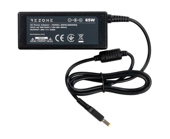 Блок питания к ноутбуку Rezone Lenovo 65W 20V 3.25А square with pin (RZPSLN6520SQ), изображение 2 Блок питания к ноутбуку Rezone Lenovo 65W 20V 3.25А square with pin (RZPSLN6520SQ), изображение 2