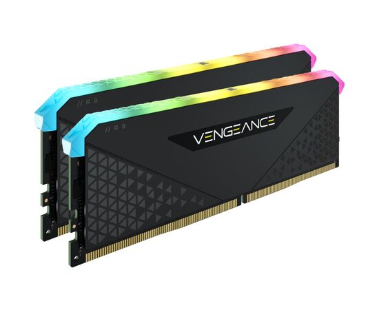 Модуль пам'яті для комп'ютера DDR4 16GB (2x8GB) 3200 MHz Vengeance RGB RS Black Corsair (CMG16GX4M2E3200C16)