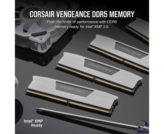 Модуль пам'яті для комп'ютера DDR5 32GB (2x16GB) 5200 MHzVengeance White Corsair (CMK32GX5M2B5200C40W), зображення 5 Модуль пам'яті для комп'ютера DDR5 32GB (2x16GB) 5200 MHzVengeance White Corsair (CMK32GX5M2B5200C40W), зображення 5