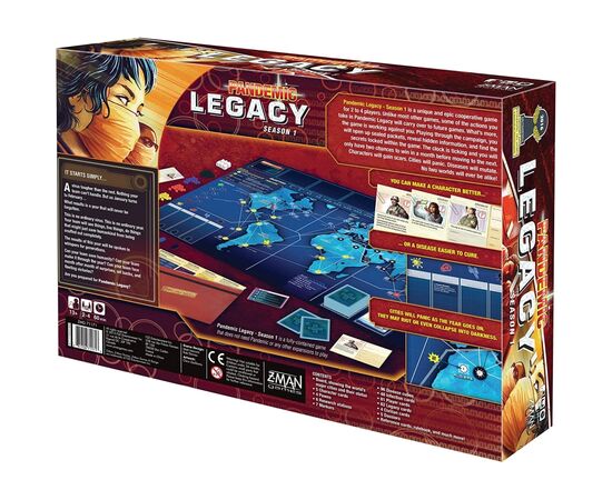 Настольная игра Z-Man Games Pandemic: Legacy - Season 1 (Red Version) (Пандемия Легаси Сезон 1 (красная коробка), Английский (681706711713), изображение 3 Настольная игра Z-Man Games Pandemic: Legacy - Season 1 (Red Version) (Пандемия Легаси Сезон 1 (красная коробка), Английский (681706711713), изображение 3