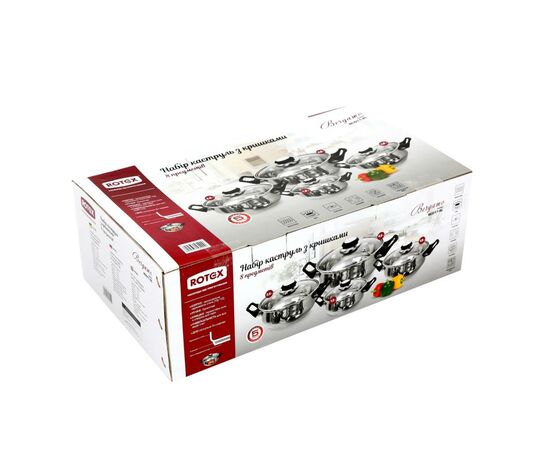 Набір посуду Rotex Bergamo 8 предметов (RC011-8L), зображення 3 Набір посуду Rotex Bergamo 8 предметов (RC011-8L), зображення 3