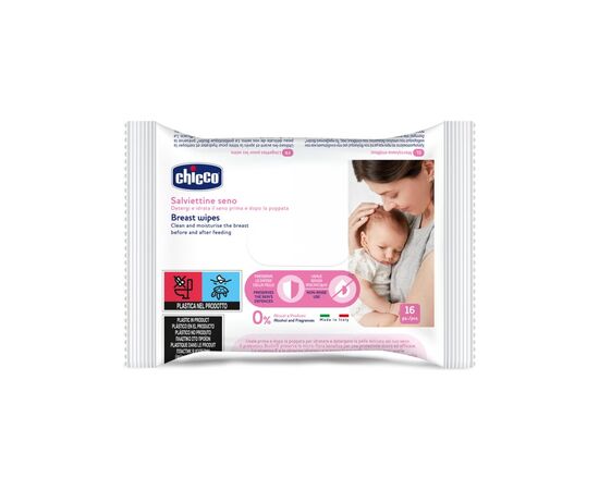 Косметика для мам Chicco очищающие салфетки для груди 16 шт (09165.00)