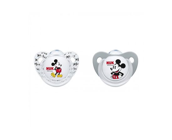 Пустушка Nuk Disney Mickey 0-6 міс. 2 шт.сірий з білим (3953128)