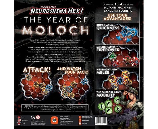 Настольная игра Portal Games Neuroshima Hex 3.0 The Year of Moloch (Нейрошима Хекс 3.0 Год Молоха), Английский (5902560383621), изображение 2 Настольная игра Portal Games Neuroshima Hex 3.0 The Year of Moloch (Нейрошима Хекс 3.0 Год Молоха), Английский (5902560383621), изображение 2